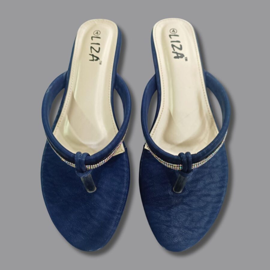 Stylish Fancy Ladies Blue and Black Shoes - Casual Girls Chappal"